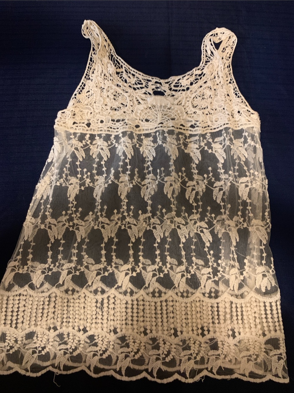 Pinky Cream Crochet Lace Tank Top